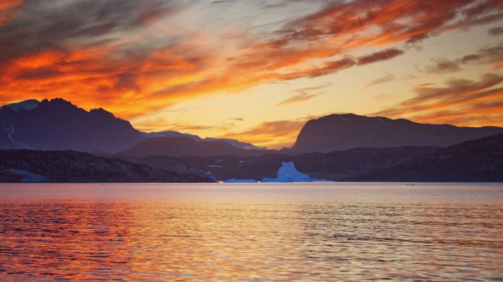Mitternachtssonne in Grönland