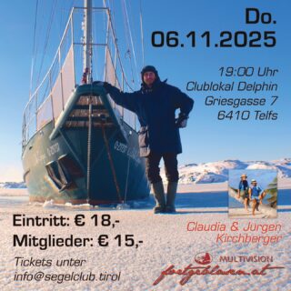 Noch sind wir in der Schweiz. Bald schon geht es nach Tirol! Wir freuen uns jetzt schon auf unseren Abend beim Segelclub Delfin in Telfs! Sei dabei und sichere dir jetzt schon deinen Platz: info@segelclub.tirol