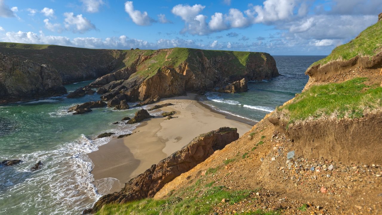 Strand und Klippen, Shetland Inseln